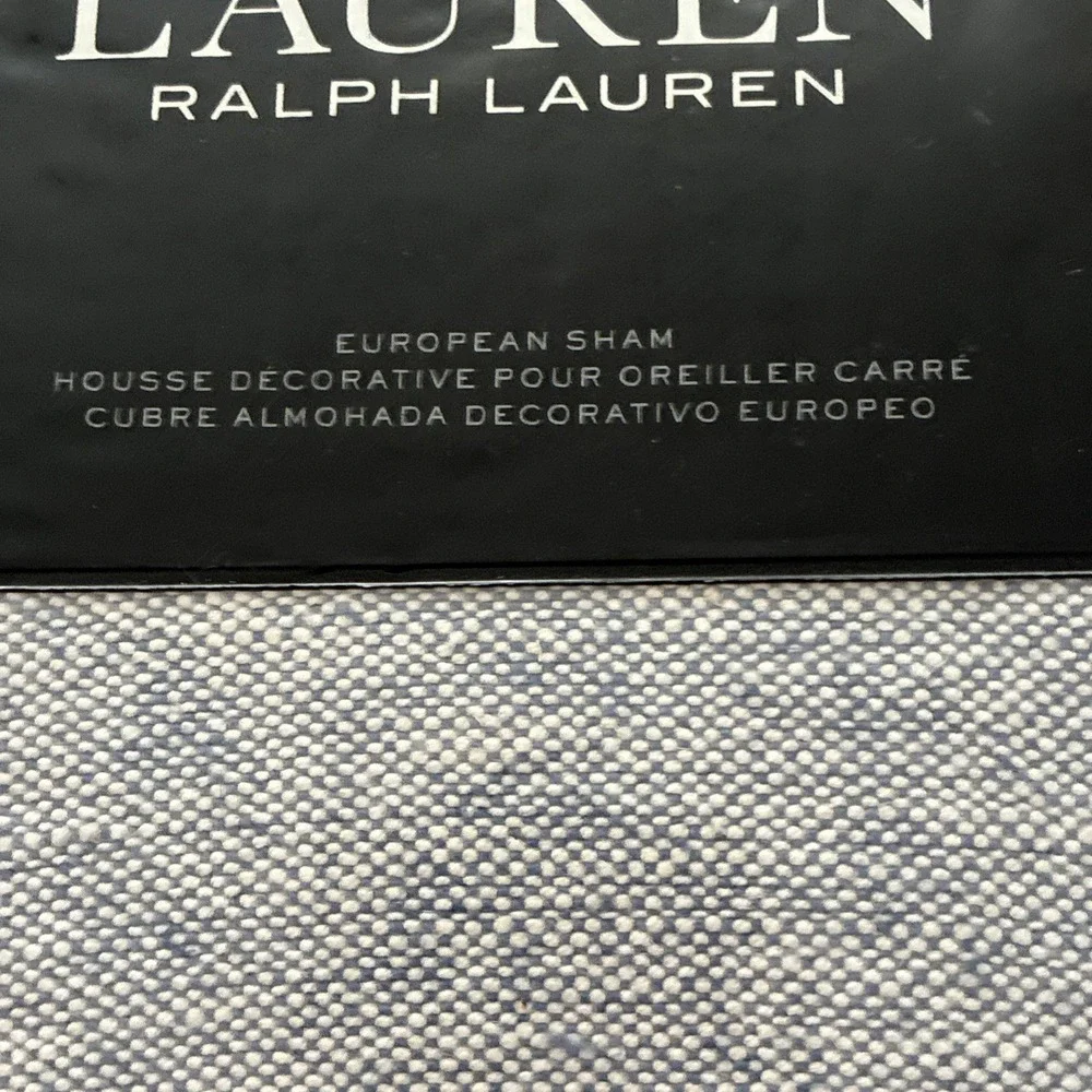 NEW Lauren Ralph Lauren Marley Fringe Euro Sham 26x26 Light Blue MSRP $13